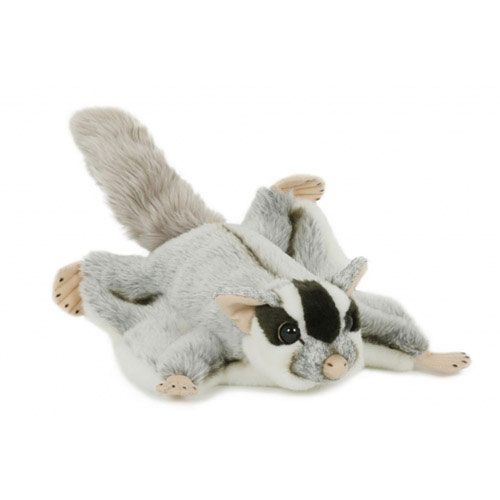 Élethű szürke plüss repülő mókus, 25 cm