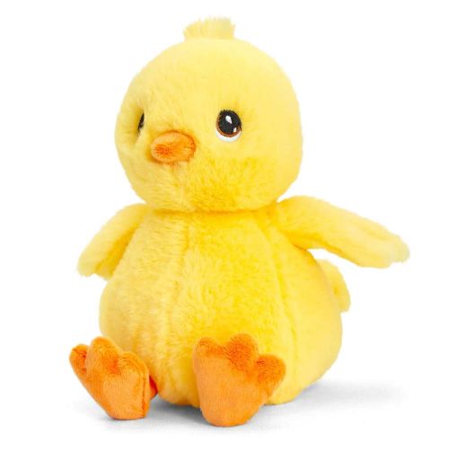 Sárga, ülő plüss kiscsirke, 18 cm (Keel Toys)