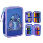 Lilo és Stitch: Stitch mintás 2 emeletes, töltött tolltartó, kék