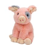 Foltos szemű plüss kismalac, 18 cm