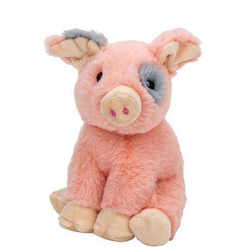 Foltos szemű plüss kismalac, 18 cm