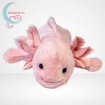 Rózsaszín plüss axolotl előről (28 cm)