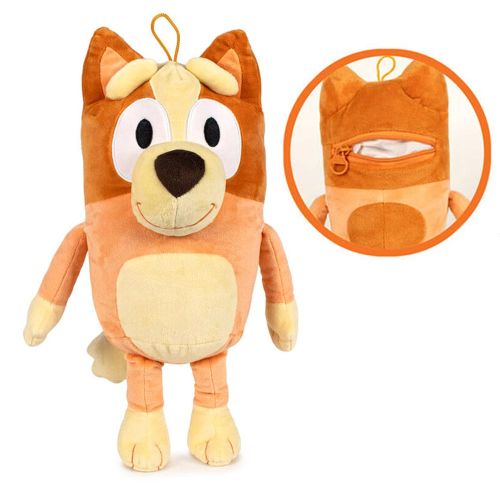 Bluey: Bingo plüss figura cipzáras zsebbel, 35 cm