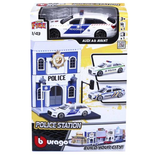 Rendőrörs és Audi A6 rendőrautó 1:43 játékszett (Bburago City)