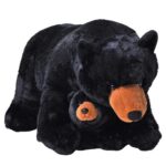 Hatalmas, XXL méretű, plüss fekete mama medve a bocsával, 76 cm (Wild Republic)