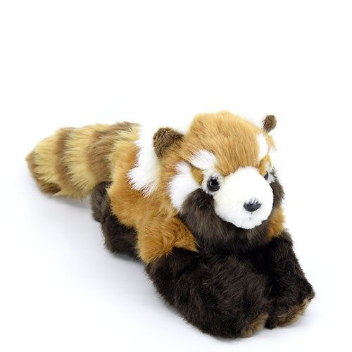 Fekvő plüss vörös panda, 26 cm