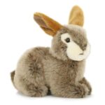 Élethű, fekvő plüss barna mezei nyúl, 20 cm (Semo)