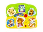 Fények és hangok állatos puzzle bébijáték (Winfun)