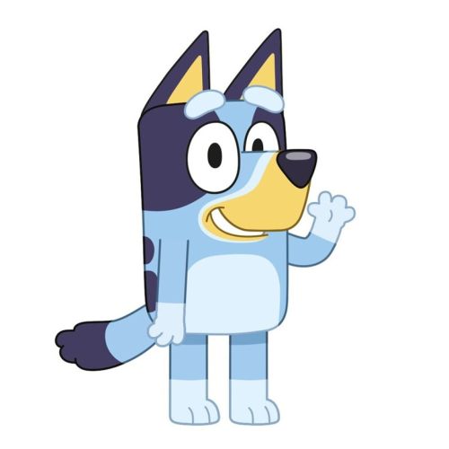 Bluey: Bluey alakú kék színű plüss formapárna, 21x31 cm