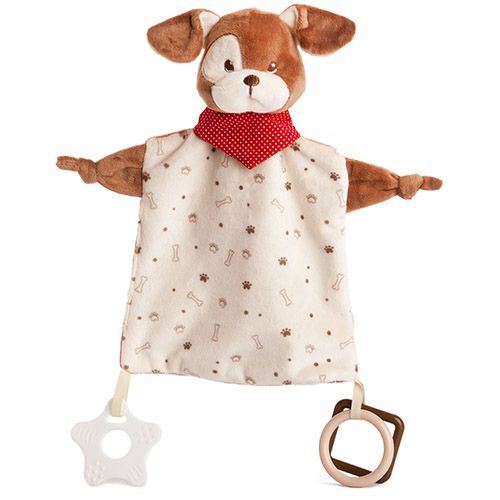 Nyakkendős plüss kutya szundikendő rágókával, 24 cm (Amek Toys)