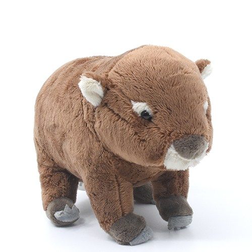 Barna álló vombat plüssfigura, 20 cm