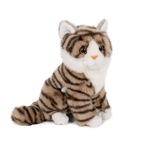 Ülő szürke plüss kiscica, 20 cm (Semo)