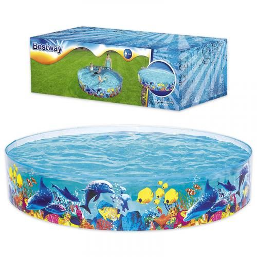 Merevfalú tenger mintájú medence, 183x38 cm (Bestway, 55030)
