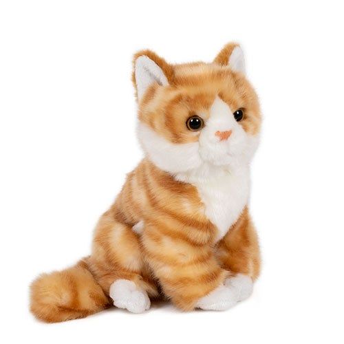 Ülő vörös plüss kiscica, 20 cm (Semo)