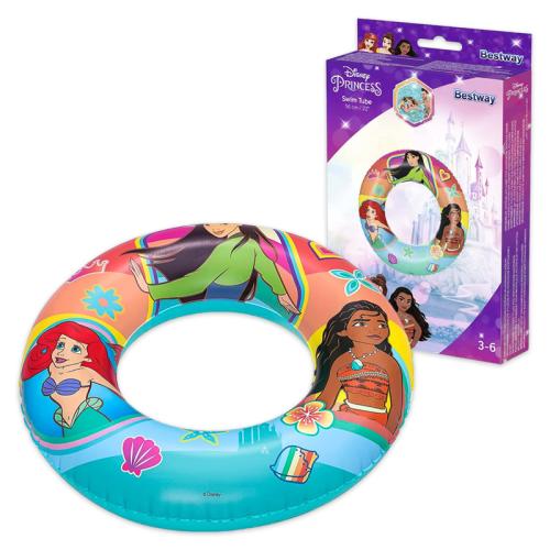 Ariel, Mulan, Moana: Disney hercegnő mintás úszógumi 3-6 éves lányoknak, 56 cm (Bestway, 91043)