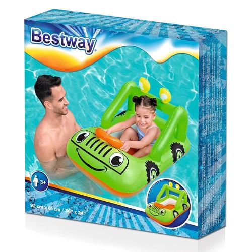 Zöld autós bébicsónak láblyukak nélkül (Bestway, 34169)