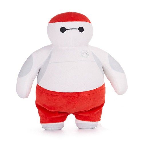 Hős6os: Baymax plüssfigura piros ruhában, 25 cm