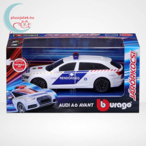 Audi A6 Avant szirénázó magyar rendőrautó, 1:43 (Bburago)