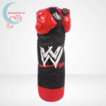 Boxkészlet: 82 cm-es piros-fekete bokszzsák piros bokszkesztyűvel, becsomagolva