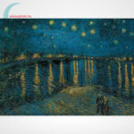 Van Gogh: Csillagos éj a Rhône fölött (Starry Night) 1000 db-os puzzle képe (Clementoni Museum Collection 39344)
