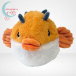 Plüss gömbhal előről, narancssárga-fehér, 25 cm (Keel Toys)