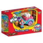 Mary szabadnapja a farmon: játék szekér báránnyal és lóval, patahanggal (Wow Toys)
