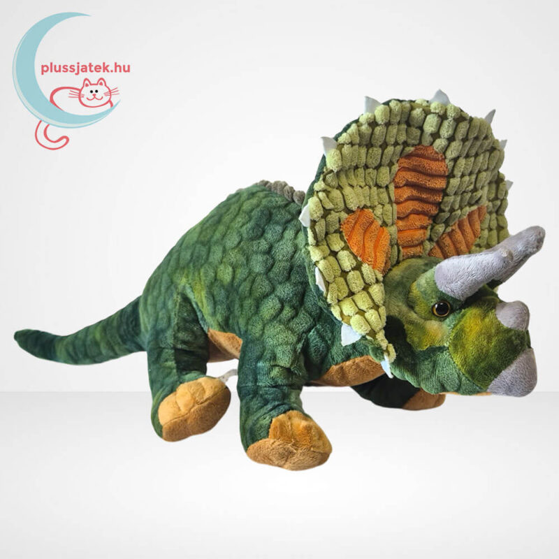 Élethű, átölelhető plüss triceratops dinoszaurusz, 38 cm (Semo)