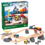 Vonat és építkezés szett, 32 db-os fajáték (BRIO)