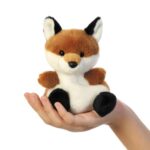 Sly, a tenyérnyi ülő plüss róka, 13 cm (Aurora, Palm Pals)
