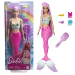 Barbie: Dreamtopia varázslatos frizura sellő baba kiegészítőkkel