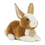 Élethű fekvő barna-fehér plüss holland nyuszi, 20 cm (Aurora, Miyoni)
