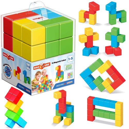 Geomag Magicube: Színes kockák, 16 db-os mágneses építőjáték