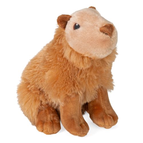 Élethű, ülő, barna plüss capybara vízidisznó, 20 cm (Wild Republic, Cuddlekins Eco Mini)