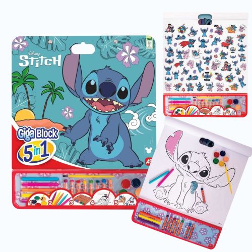 Lilo és Stitch: 5 az 1-ben óriás színező matricákkal kreatív szett, 41x35 cm