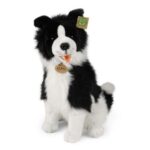 Élethű, ülő Border Collie plüss kutya, 40 cm (Rappa)