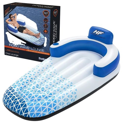 Felfújható Indigo Wave Lounge kartámlás matracágy pohártartóval, 191 cm (Bestway Hydro-Force, 43533)