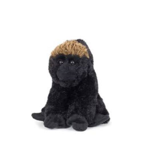 Élethű, ülő fekete plüss mini gorilla, 13 cm (Semo, Softminis)