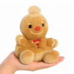 Ülő, tenyérnyi karácsonyi mézeskalács plüssfigura, 13 cm (Aurora, Palm Pals)