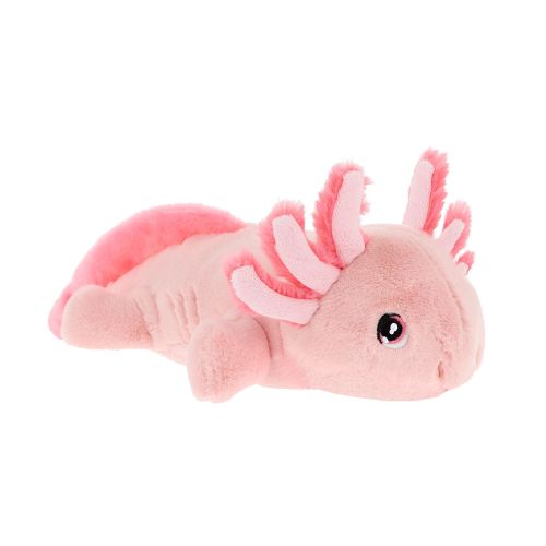 Fekvő, rózsaszín plüss axolotl, 25 cm (Keel Toys, Keeleco)
