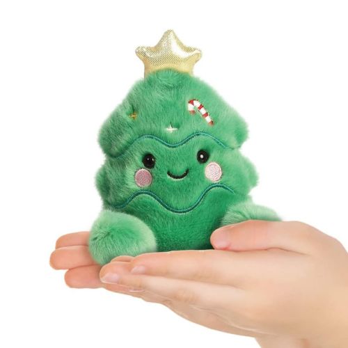 Ülő, tenyérnyi plüss karácsonyfa, 13 cm (Aurora, Palm Pals)