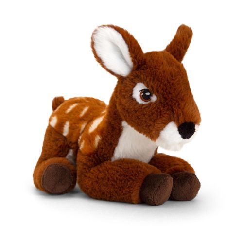 Élethű, fekvő plüss őzike, 22 cm (Keel Toys, Keeleco)