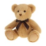 Ülő, masnis, világosbarna Sherwood plüss maci, 28 cm (Keel Toys, Keeleco)