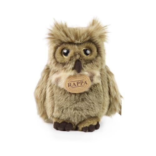 Élethű, barna, plüss fülesbagoly, 17 cm (Rappa)