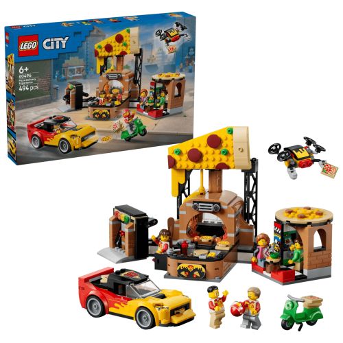Pizzéria kiszállító járművekkel (LEGO City, 60496)