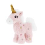 Álló, csillag mintás rózsaszín plüss unikornis, 16 cm (Keel Toys, Keeleco)