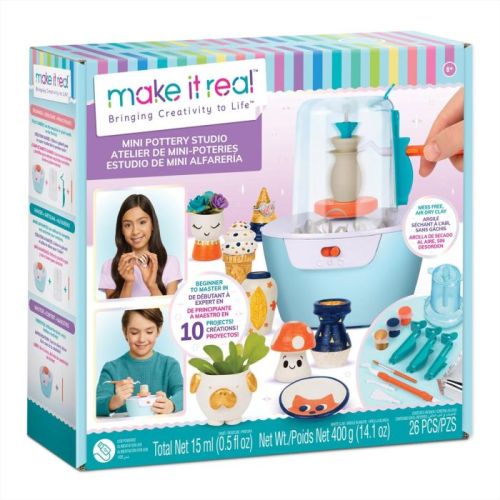 Mini agyagozó korong, kerámia készítő kreatív játék (Make it Real)
