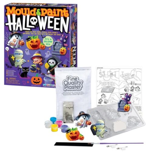 Halloween gipszkiöntő készlet sötétben világító festékkel (4M)
