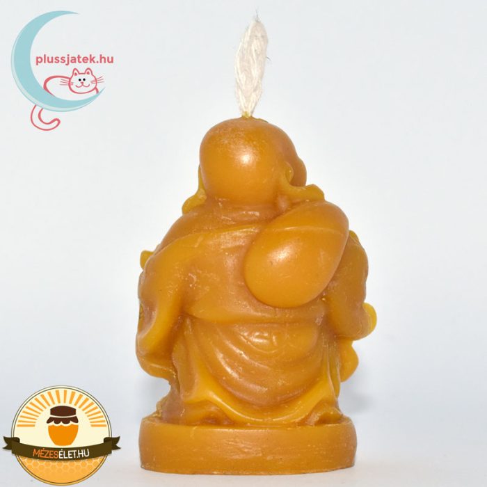 ELMA nevető Buddha méhviasz gyertya hátulról