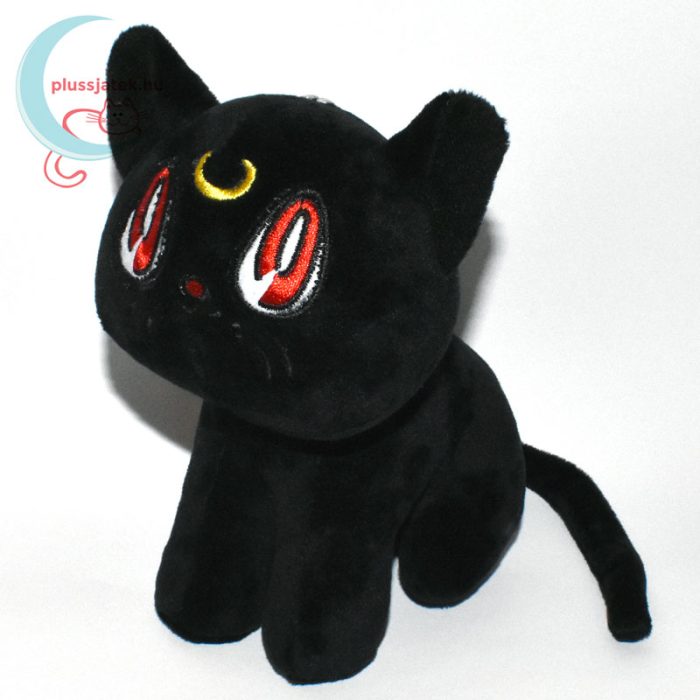 Luna fekete plüss macska (Sailor Moon cica) balról